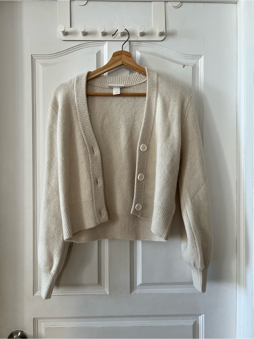 Beige Cropped Cardigan